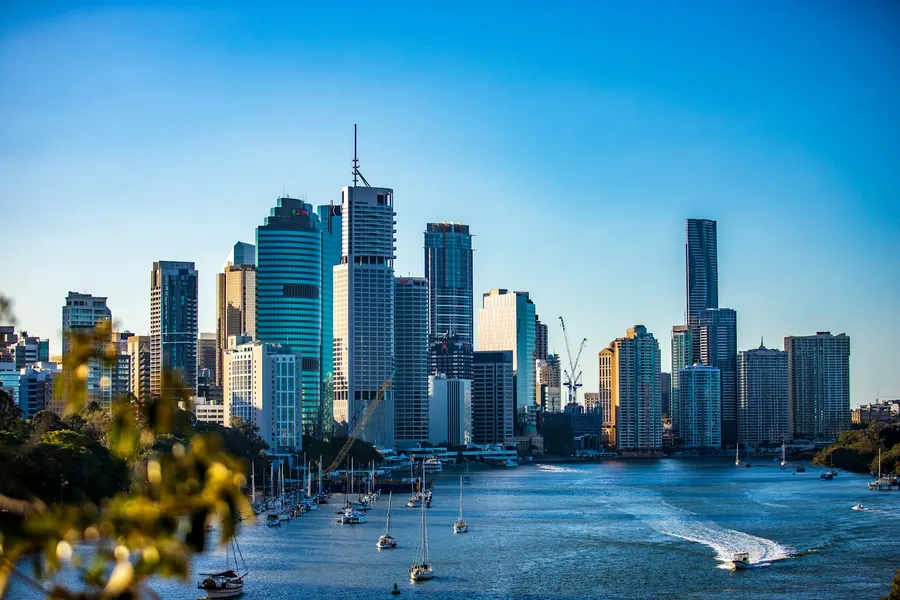 Brisbane skyline along the river